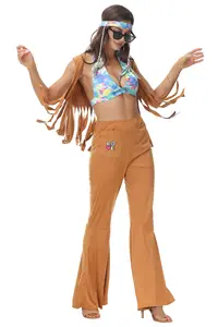 Costume de disco rétro d'Halloween Costume de disco Cos Hippie Hip Hop Dance Party