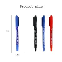 Marqueur permanent à encre huileuse noir bleu rouge personnalisé, double pointe, pointe fine, pour fournitures scolaires et de bureau