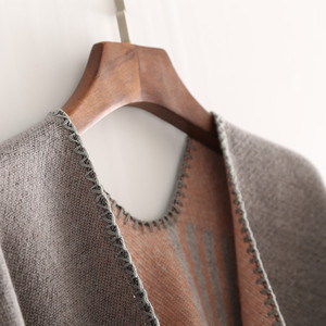 Mujer 2020 nueva llegada de invierno lana sensación engrosamiento geométrica estola impresión cálido chal capas - Product Image 6