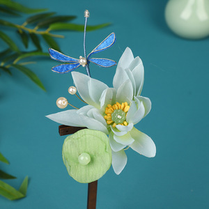 Nouvel accessoire de cheveux Hanfu fait main au design original 2024 avec broderie de fleur de lotus - Accessoire de cheveux Hanfu - Product Image 2