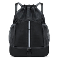 Sac à dos à cordon de serrage HOT Sports avec logo personnalisé, pour football, volley-ball, en tissu Oxford et maille, pour soccer, basketball, natation
