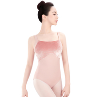 Justaucorps DTTROL D031094 à larges bretelles en velours, nylon et élasthanne pour la pratique du ballet classique et l'entraînement féminin
