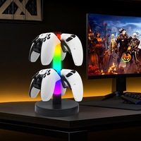 Soporte para Auriculares de Juego RGB con Sincronización de Música Activada por Sonido, Luz LED, Soporte Doble para Escritorio de Esports, Alimentado por USB