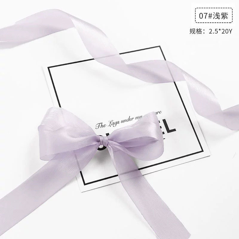 Ruban de soie 2,5 cm violet clair 1 yard (100 yards/rouleau)