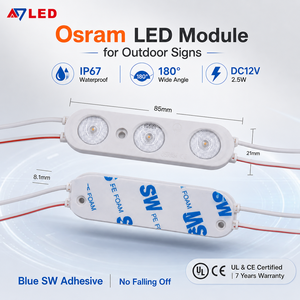 Module LED haute puissance 85x21x8.1mm IP67 DC12V 2.5W Blanc froid 180 °   Éclairage de signalisation extérieure - Product Image 1