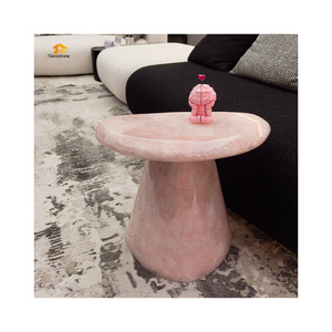 Di lusso graziosi mobili in pietra preziosa rosa quarzo rosa cristallo di pietra tavolino per soggiorno - Product Image 3
