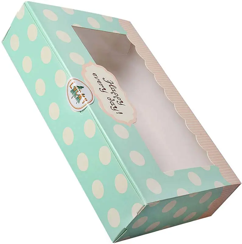 Cavities Paper Cake Box Cookie Cupcake Pastry Packaging Gift Boxes Bakery Container Set 8 inch