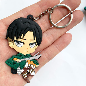 21 Designs Porte-clés en PVC <span class=keywords><strong>Eren</strong></span> Jaeger Mikasa Ackerman, Accessoire de Porte-clés Anime Créatif, Porte-clés en Caoutchouc PVC Mikasa Ackerman - Product Image 3
