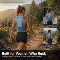 Gilet de musculation lesté pour femmes, porte-plaques pour 10 à 20 lb, fermeture éclair frontale, dos en maille 3D respirante, tailles XS à XL