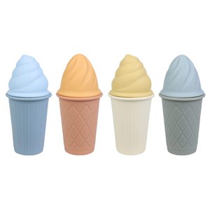 Juego de Juguetes Educativos de Playa y Arena de Silicona de Grado Alimenticio, Apilables, Libres de BPA, con Forma de Helado, Venta al por Mayor, Colores Variados - Product Image 1