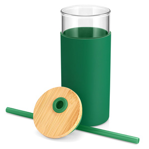 Vaso <span class=keywords><strong>de</strong></span> Vidrio <span class=keywords><strong>de</strong></span> Una Sola Capa con Tapa y Pajita, Antiderrames, para Bebidas Frías, Jugos, <span class=keywords><strong>Café</strong></span>, Vaso Transparente con Pajita <span class=keywords><strong>de</strong></span> Vidrio - Product Image 1