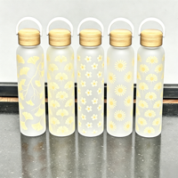 Bouteille en verre borosilicate haute résistance de 550 ml avec logo personnalisé, impression intégrale et finition silicone soft touch
