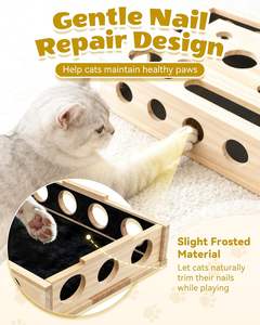 Houten kattenkrabpaal vijl krabplank krabdoos doolhof stressvrij alternatief voor knipmachines kattenkrabpuzzel verrijking doos - Product Image 3