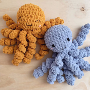 Fait à la main Chenille fil <span class=keywords><strong>Crochet</strong></span> <span class=keywords><strong>pieuvre</strong></span> tricot poulpe poupée ornement personnalisé <span class=keywords><strong>Crochet</strong></span> Animal de mer - Product Image 4