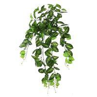 Plante artificielle tropicale en forme de cœur, faux Taro Bush, feuillage suspendu pour décoration murale verticale moderne