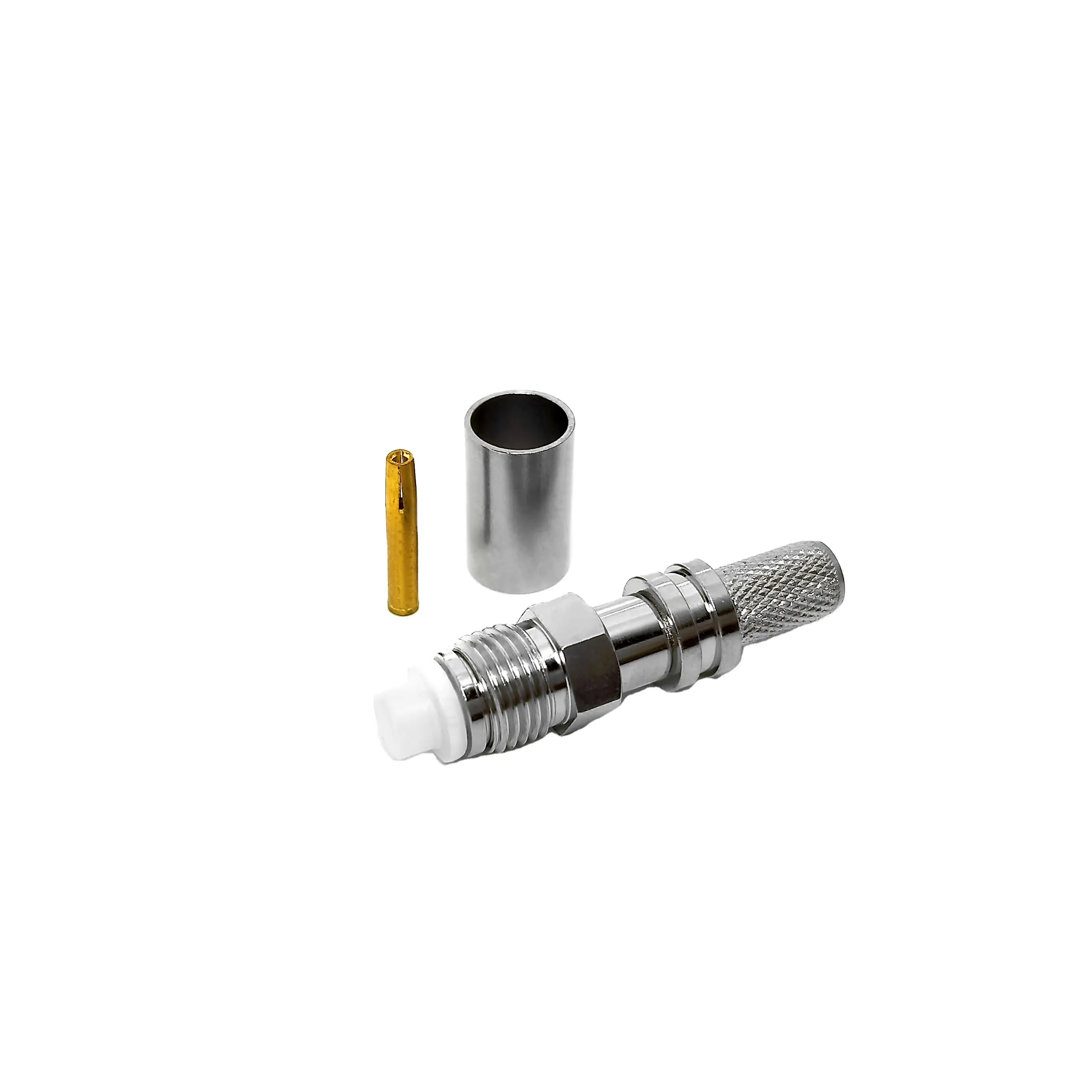 Factory price FME female jack crimp rf connector for lmr240 H-155 RG59 RG8X 4D-FB cable RF Coax Coaxial connector