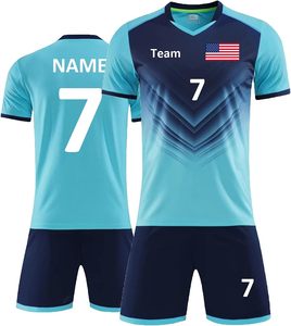 Conjunto de Camiseta de Fútbol Unisex para Adultos, Estampada, 100% Poliéster, Nombre, Número y Logotipo Personalizados, Ropa Deportiva, Uniforme de Entrenamiento - Product Image 1