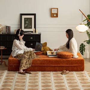 Phong Cách Cổ Điển Đôi Retro Đậu Phụ Khối Vải <span class=keywords><strong>Sofa</strong></span> Nén Modular <span class=keywords><strong>Sofa</strong></span> Giường Có Thể Gập Lại Dual-Sử Dụng Cho Phòng Khách Thiết Lập - Product Image 3