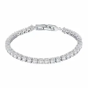 925 Silver vvs moissanite tennis chian necklace/bracelet | moissanite tennis bracelet 14k gold | 3mm/4mm tennis chain