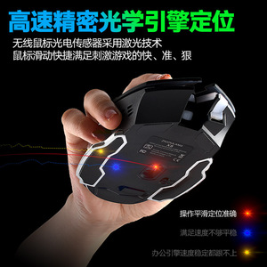 Ratón Inalámbrico para Juegos Free Wolf X8, 2.4Ghz, Retroiluminación RGB, 6 Botones, Interfaz USB, Diseño Ergonómico para Ambas Manos - Product Image 3