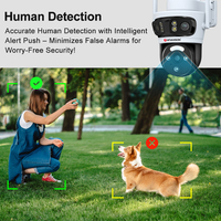 Caméra de sécurité solaire PTZ Ultra HD AOV 4G avec enregistrement 24h/24, panneau solaire, réveil à distance mobile, surveillance extérieure pour ferme, 6MP