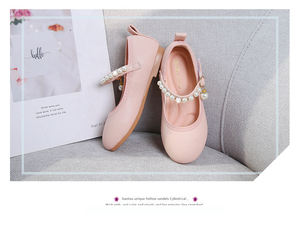 Zapatos de Vestir para Niña con Tacón Plano y Perlas, Zapatos de Baile de Microfibra con Perlas para Niña, Zapatos de Princesa para Cumpleaños - Product Image 5