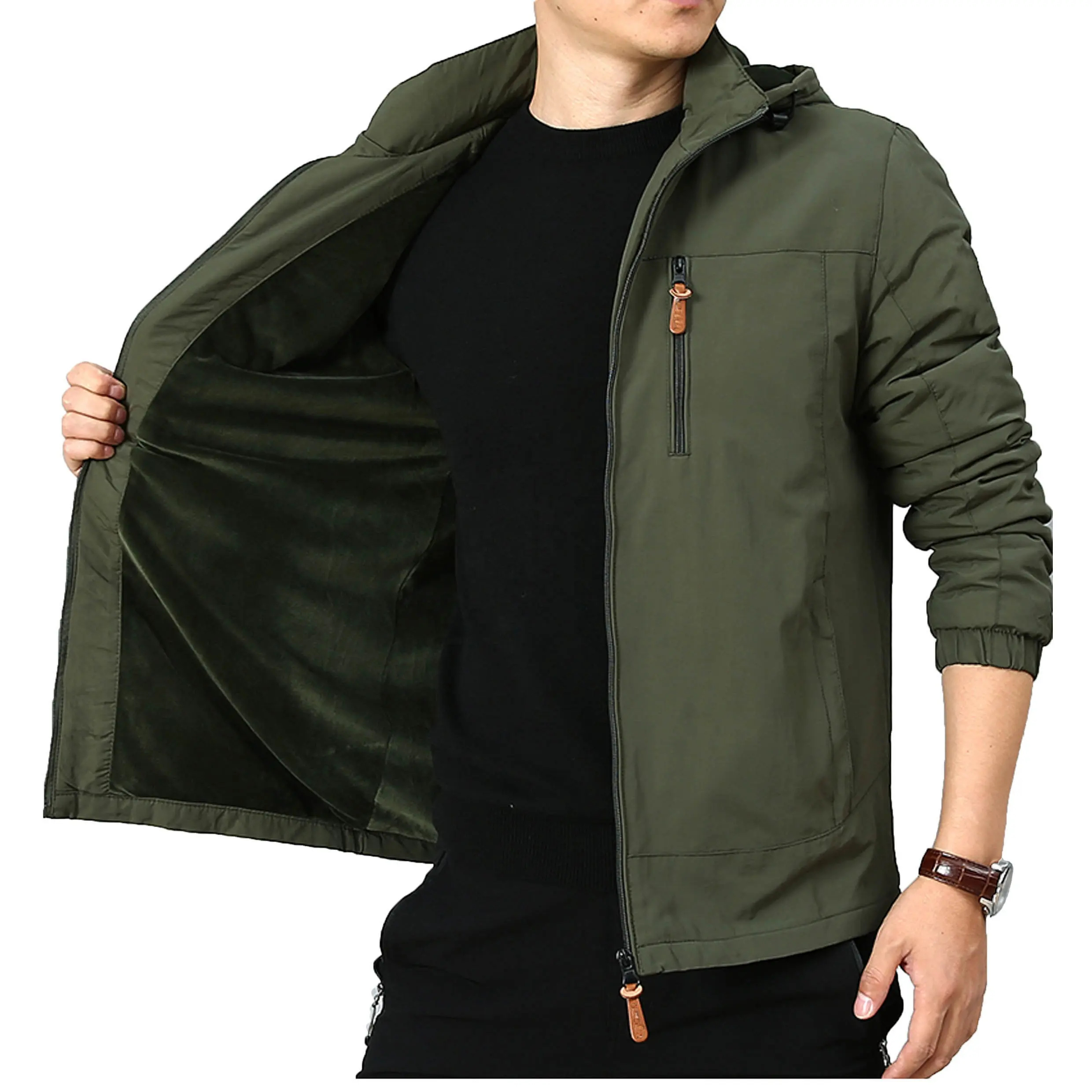 High Quality Waterproof Solid Color Outdoor Wear Windproof Warm Windbreaker Jacket For Men