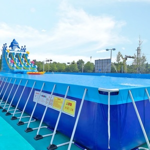 Piscine à cadre en acier pour adultes, grande piscine <span class=keywords><strong>d</strong></span>'été pour <span class=keywords><strong>parc</strong></span> <span class=keywords><strong>aquatique</strong></span>, équipement <span class=keywords><strong>d</strong></span>'amusement certifié CE, personnalisable en usine, avec fond en <span class=keywords><strong>sable</strong></span> - Product Image 1