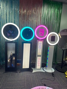 Latest Model Circle <strong>iPad</strong> Photo Booth with RGB Lights <strong>on</strong> Both Sides Compatible with SLR <strong>Cameras</strong> for Party Wedding - Product Image 4