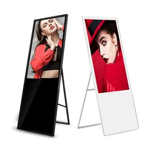 43 Inch 50" 55" 65"75"85"Slim Digital Totem Signage Floor Standing Portable Mobile Digital Signage Lcd Digital Posters