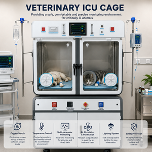 Gabbia Ossigenata Veterinaria ICU Multifunzione in Acciaio Inox 304 a Doppio Piano 110-220V <span class=keywords><strong>per</strong></span> Ospedali Veterinari, Gatti, <span class=keywords><strong>Cani</strong></span>, Uccelli, Conigli - Product Image 2
