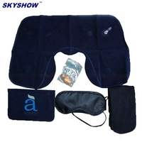 Ensemble de voyage portable de haute qualité accessoires repose-cou oreiller masque oculaire et bouchon d'oreille pour voyage