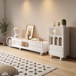 Meuble <span class=keywords><strong>TV</strong></span> crème au design minimaliste moderne avec table basse Ensemble de meubles de maison pour le salon - Product Image 5