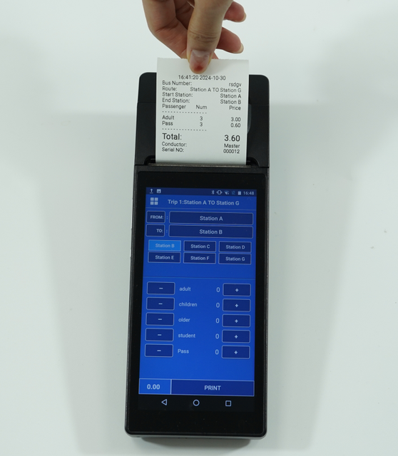 4G Handheld Android All in One Bus Ticket Printing Machine Restaurant Bill Mobile Terminal Pos Machine Point of Sale Systems