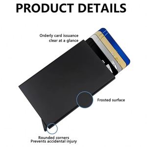Xdh1716 Custom Logo Slim Aluminum Credit for Men Rfid Blocking Minimalist <b>Metal</b> Pop up <b>Wallet</b> Card Holder - Product Image 2