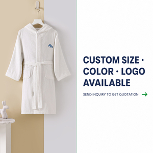 <span class=keywords><strong>Accappatoio</strong></span> in Spugna con Cappuccio 100% Cotone Beige, Resistente per Hotel e Casa, per Donne e Bambini, con Cintura, Fornitore di Abbigliamento da Casa - Product Image 6
