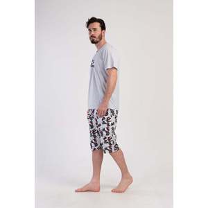 Ensemble Capri à manches courtes pour homme avec poches, col rond respirant, vêtements d'été imprimés - Product Image 2
