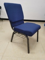 Chaises d'église empilables de pasteur rembourrées bleues robustes Offre Spéciale bon marché
