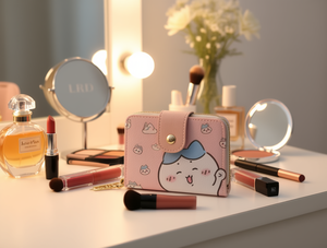 Sac à rouge à lèvres en PU à 2 compartiments, petit format, avec fermeture à boucle simple, pour femmes - Product Image 2