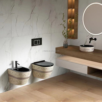 Ensemble de salle de bain suspendu au mur, toilettes et lavabo d'art du marché européen