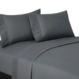 Factory Custom 85G 100G 1800 Super Soft Embroidery Brushed Microfiber 3 Piece Twin Bed Sheets Set