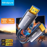 Cable Óptico Activo Mindpure AOC HDMI 2.0 4K 60Hz 4:4:4 18Gbps, Cable HDMI de Fibra Reforzada con Kevlar para Proyector y Cine en Casa