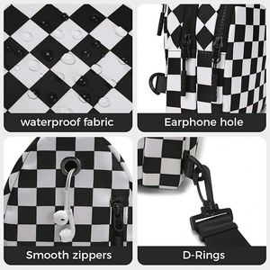Bolso Bandolera Ligero con Estampado a Cuadros Personalizado, Bolso Cruzado con Correa Ajustable para Viajes y Deportes al Aire Libre - Product Image 6
