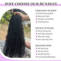 Lots de Cheveux Humains Bouclés Afro Kinky 4C de Grade 10A, 100% Cheveux Vierges, Tissage Noir Naturel pour Femmes Noires