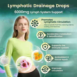 Gouttes de drainage lymphatique OEM sans alcool, <span class=keywords><strong>teinture</strong></span> liquide à base de plantes pour le soutien du système lymphatique, complément détox naturel végétalien - Product Image 4