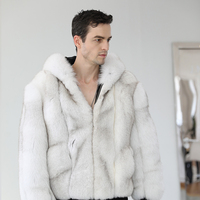 Automne hiver chaud confortable charmant Style vêtements d'extérieur en vraie fourrure de renard vêtements d'extérieur ourlet manchette fil porter chapeau manteau OEM personnalisé pour les hommes