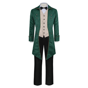 Nuevo <span class=keywords><strong>Frac</strong></span> Navideño para <span class=keywords><strong>Hombre</strong></span>, Abrigo de Longitud Media, Estilo Punk Medieval Vintage con Corbata de Moño - Product Image 5