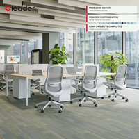 Bureau de travail commercial 2-8 places avec banc, structure en acier tubulaire, cloison acoustique en tissu, piédestal – Vente en gros
