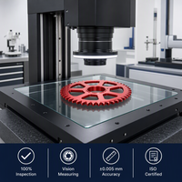 Pignon usiné CNC 4 axes en acier inoxydable/alliage d'aluminium 7075 anodisé rouge, qualité supérieure, prix usine