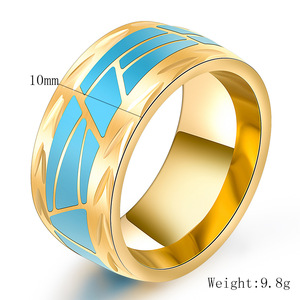 Anillo Geométrico de Resina Epoxi y Acero Inoxidable 304 de 10 mm, Color Oro y Plata, Joyería de Moda Unisex, Regalo - Product Image 5